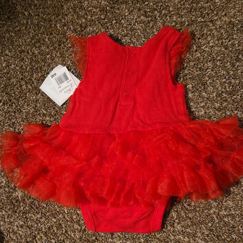 Baby Essentials Red Ruffled Formal Dress - Picture 3 of 3